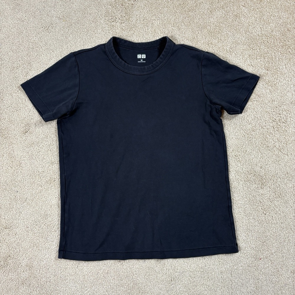 Uniqlo Womens Size Medium Black Short Sleeve Crew Neck Stretch T-Shirt Capsule
